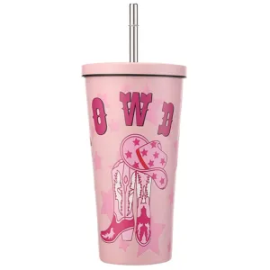 20 oz. Western Howdy Tumbler with Straw - Pink