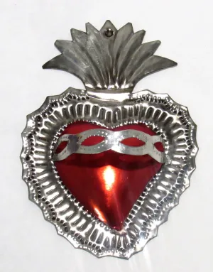 6" Wall Hanging Hand Punched Tin Sacred Heart TSH001