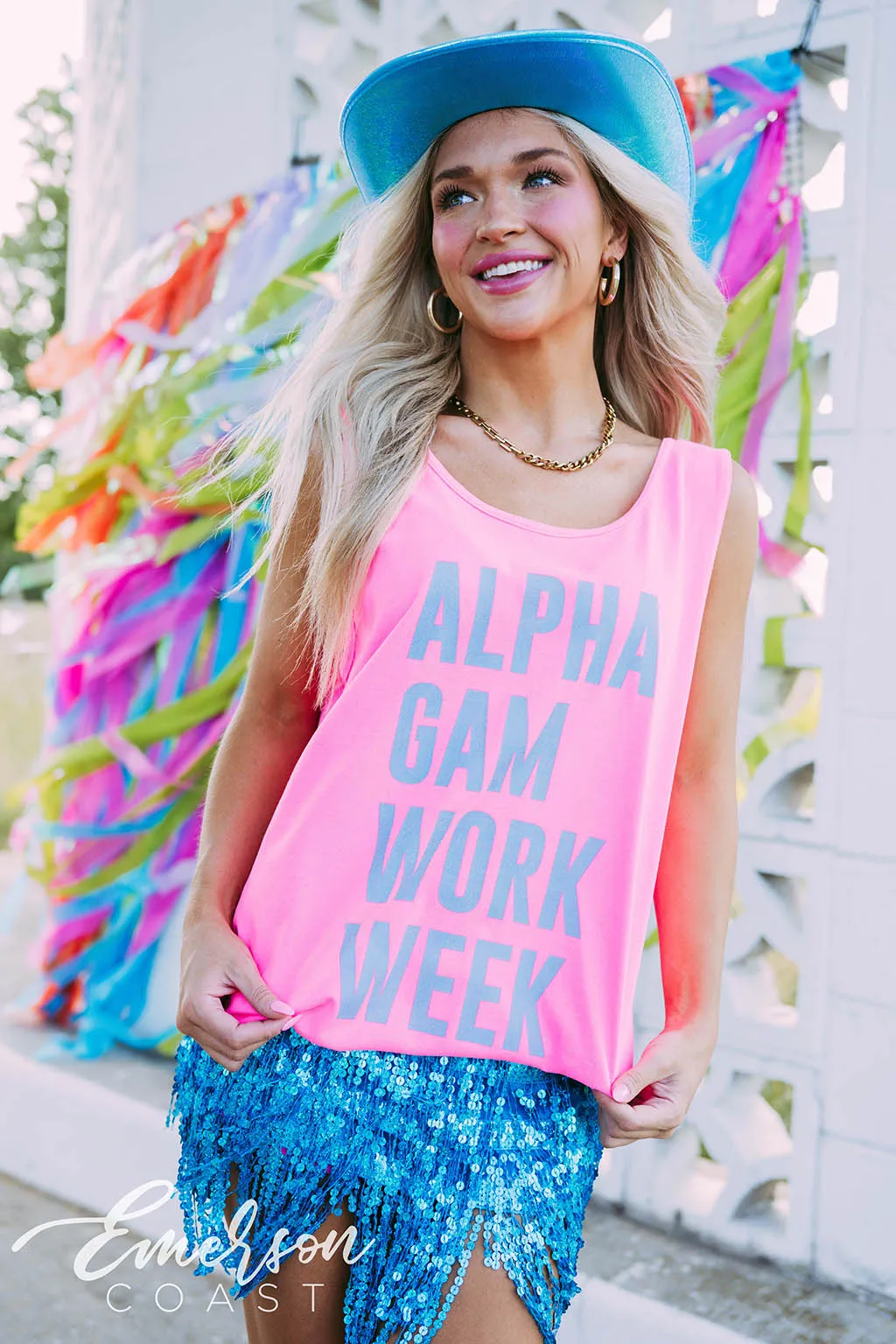 Alpha Gam Glow Work Week Tank
