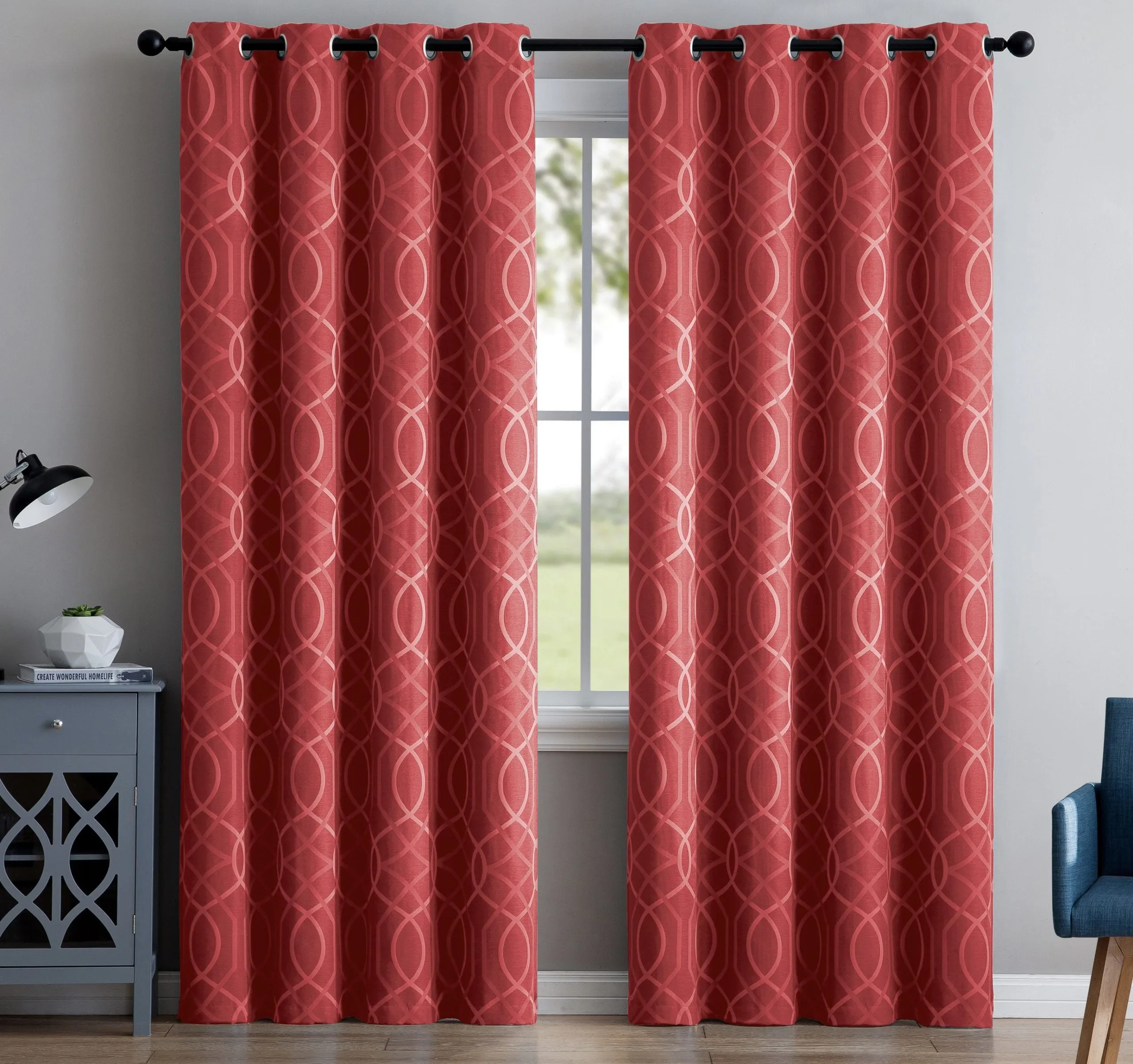 Aries Window Panel 52” x 90” | Red