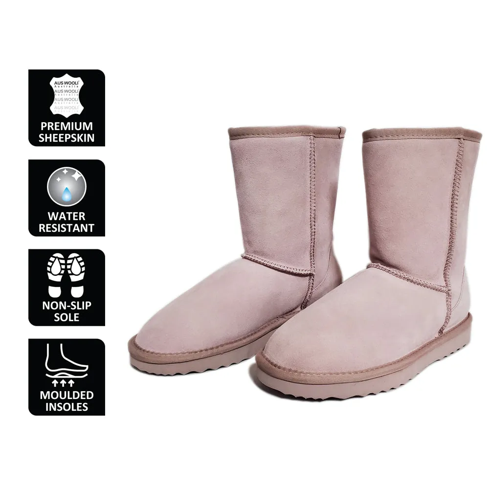 AUS WOOLI UGG MID CALF SHEEPSKIN BOOT - Pale Pink