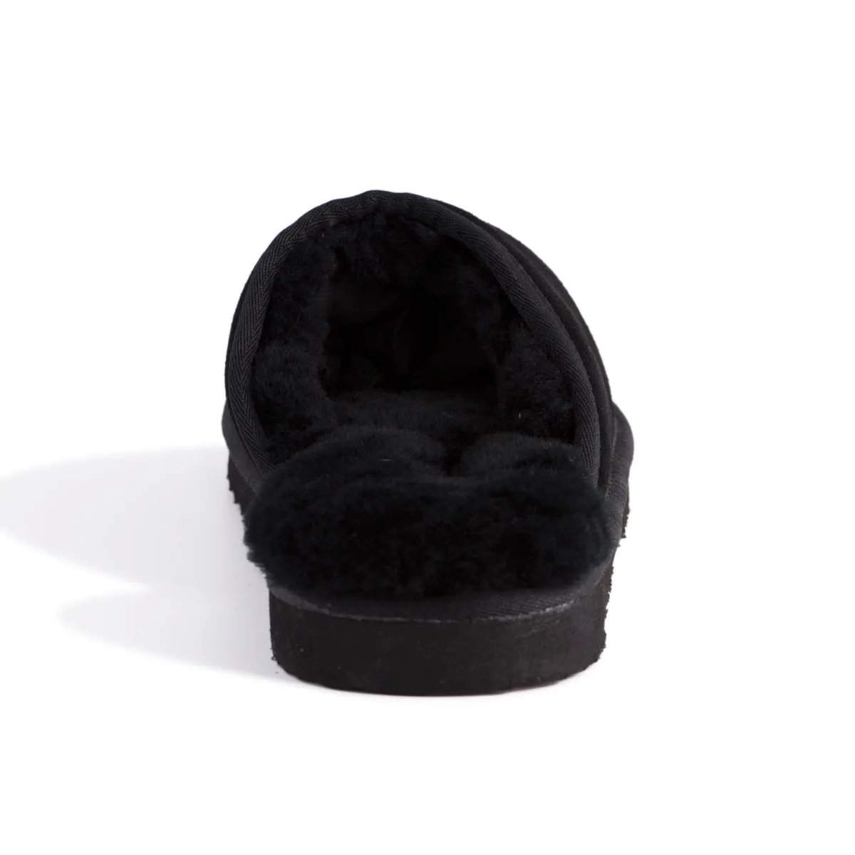 AUS WOOLI UGG UNISEX SHEEPSKIN WOOL Slippers - Black