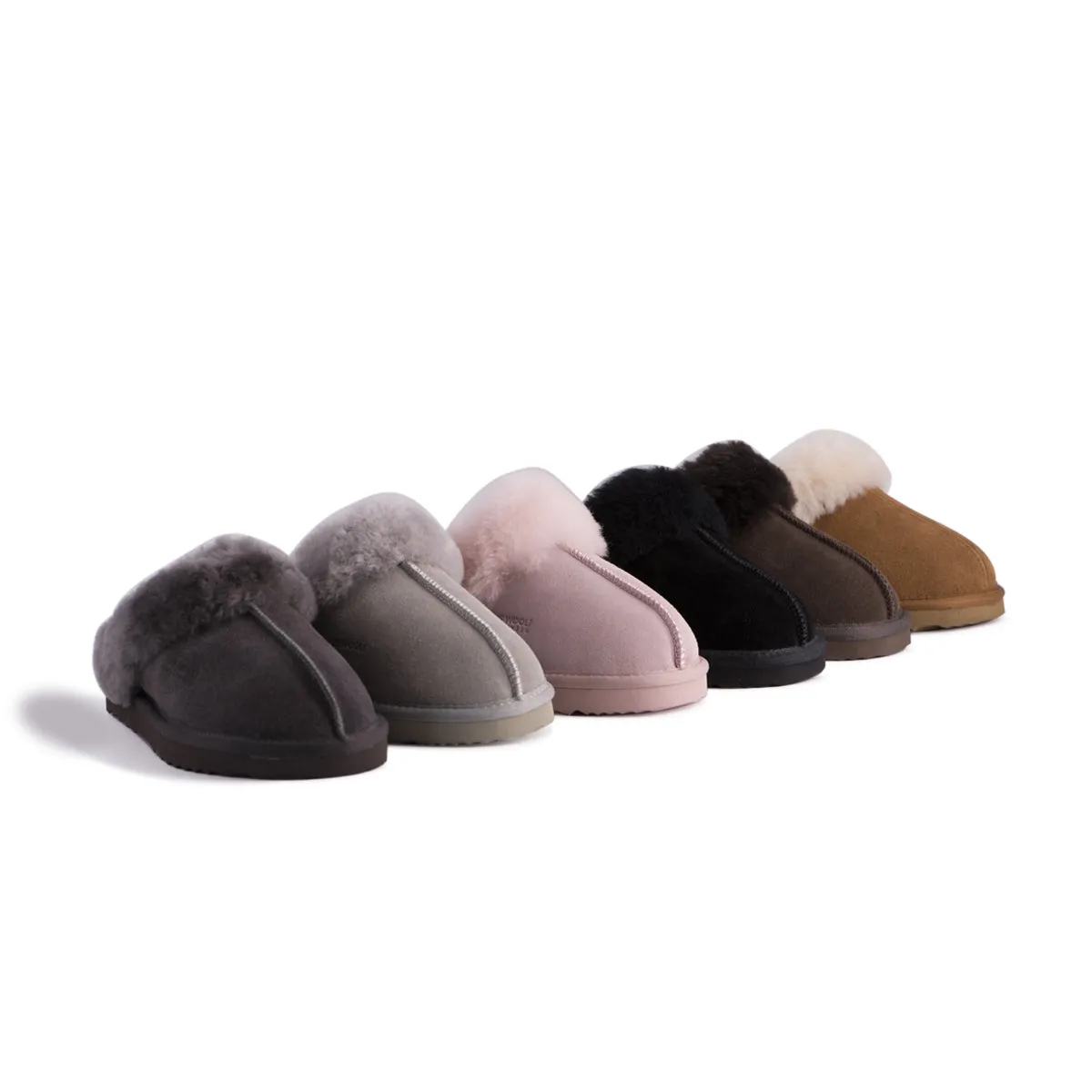 AUS WOOLI UGG UNISEX SHEEPSKIN WOOL SYDNEY Slippers - Chestnut/Tan