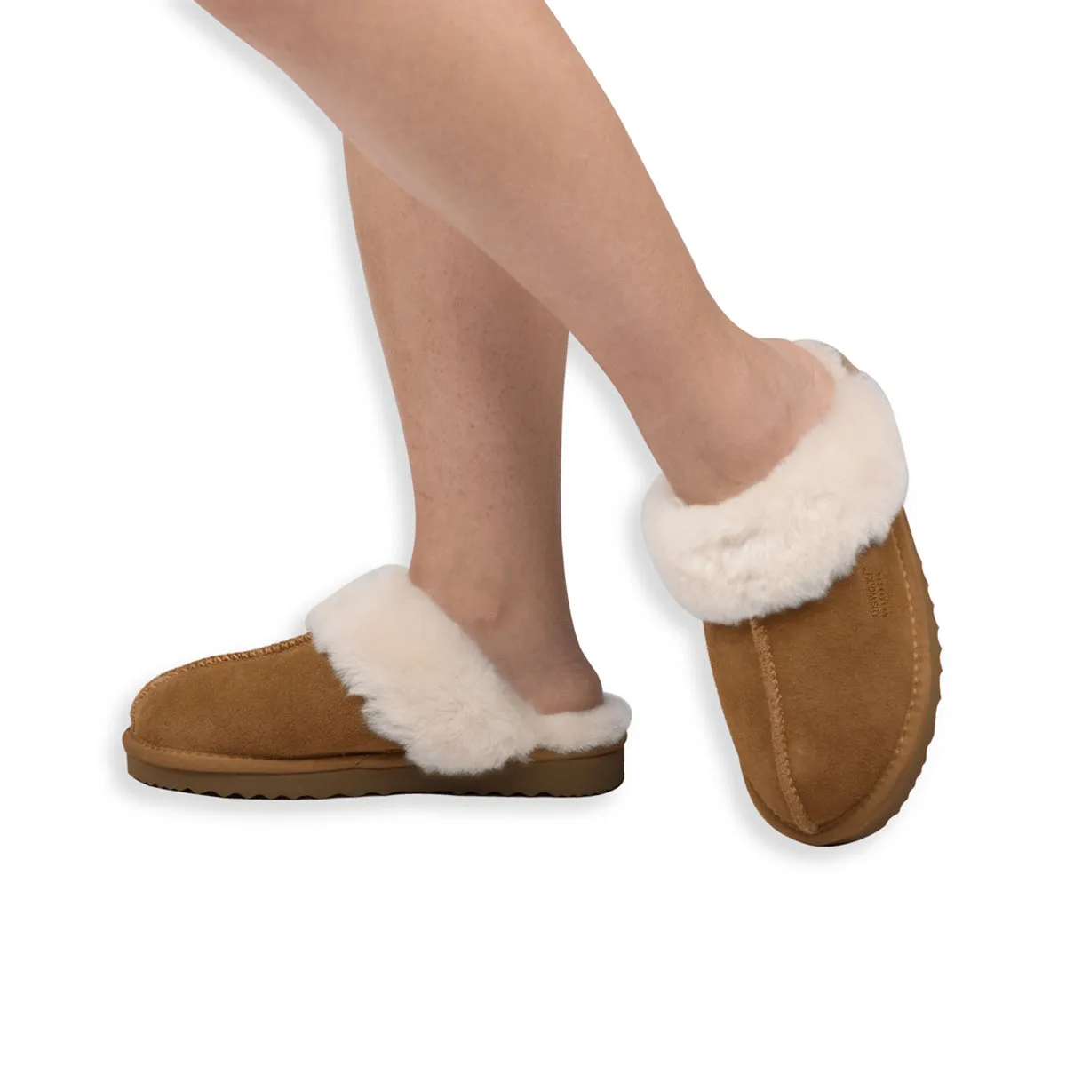 AUS WOOLI UGG UNISEX SHEEPSKIN WOOL SYDNEY Slippers - Chestnut/Tan