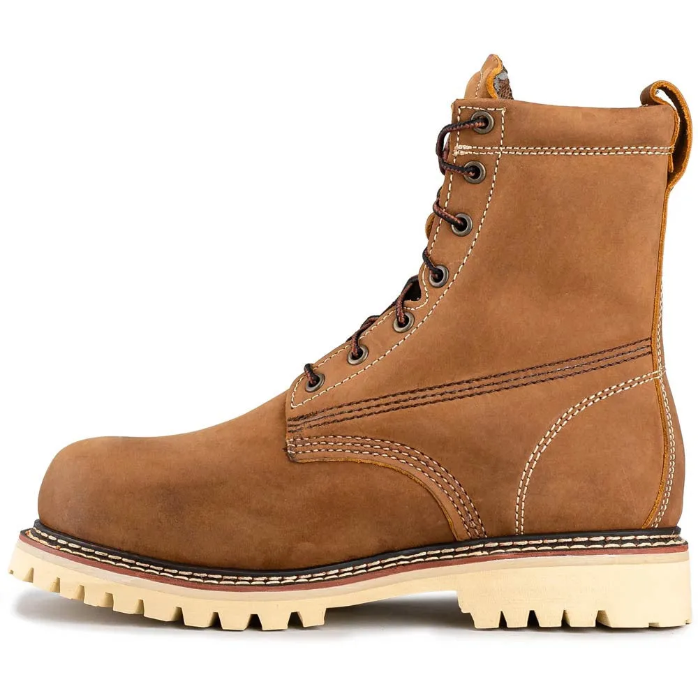 Bonanza Summit 8” Crazy Brown Insulated Waterproof Plain Toe Work Boots
