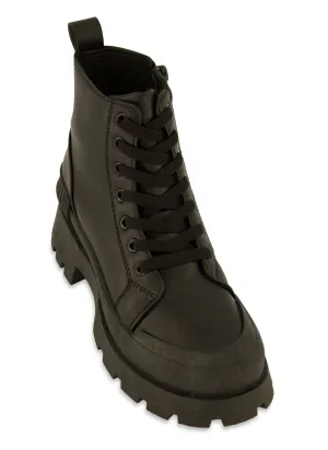 Canvas Cap Toe Detail Combat Boots