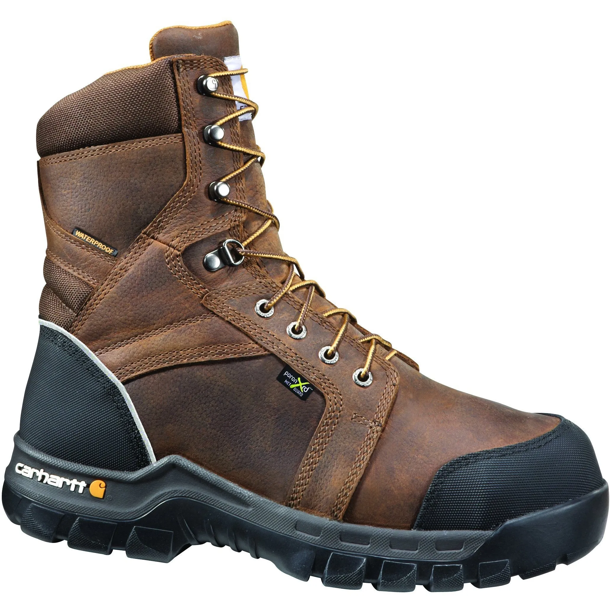 Carhartt Men's 8" Composite Toe Metguard Waterproof Work Boot Brown CMF8720