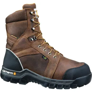 Carhartt Men's 8" Composite Toe Metguard Waterproof Work Boot Brown CMF8720