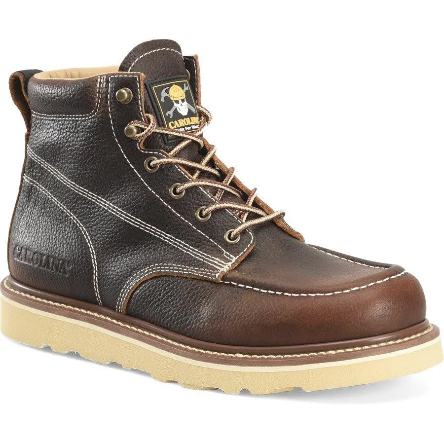 Carolina Men's Flatiron 6" Moc Toe Wedge Work Boot - Brown - CA7043