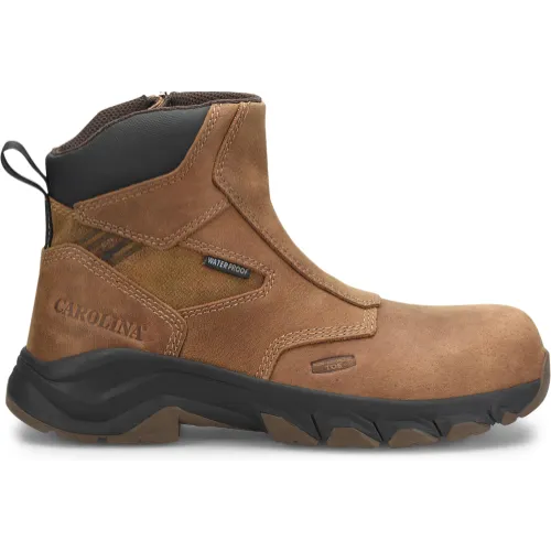 Carolina Men's Subframe 6" Waterproof Side Zip Comp Toe Work Boot -Brown- CA5550