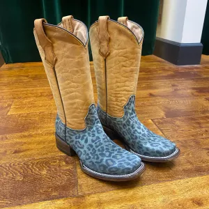Circle G Turquoise & Honey Leopard Girls Boot