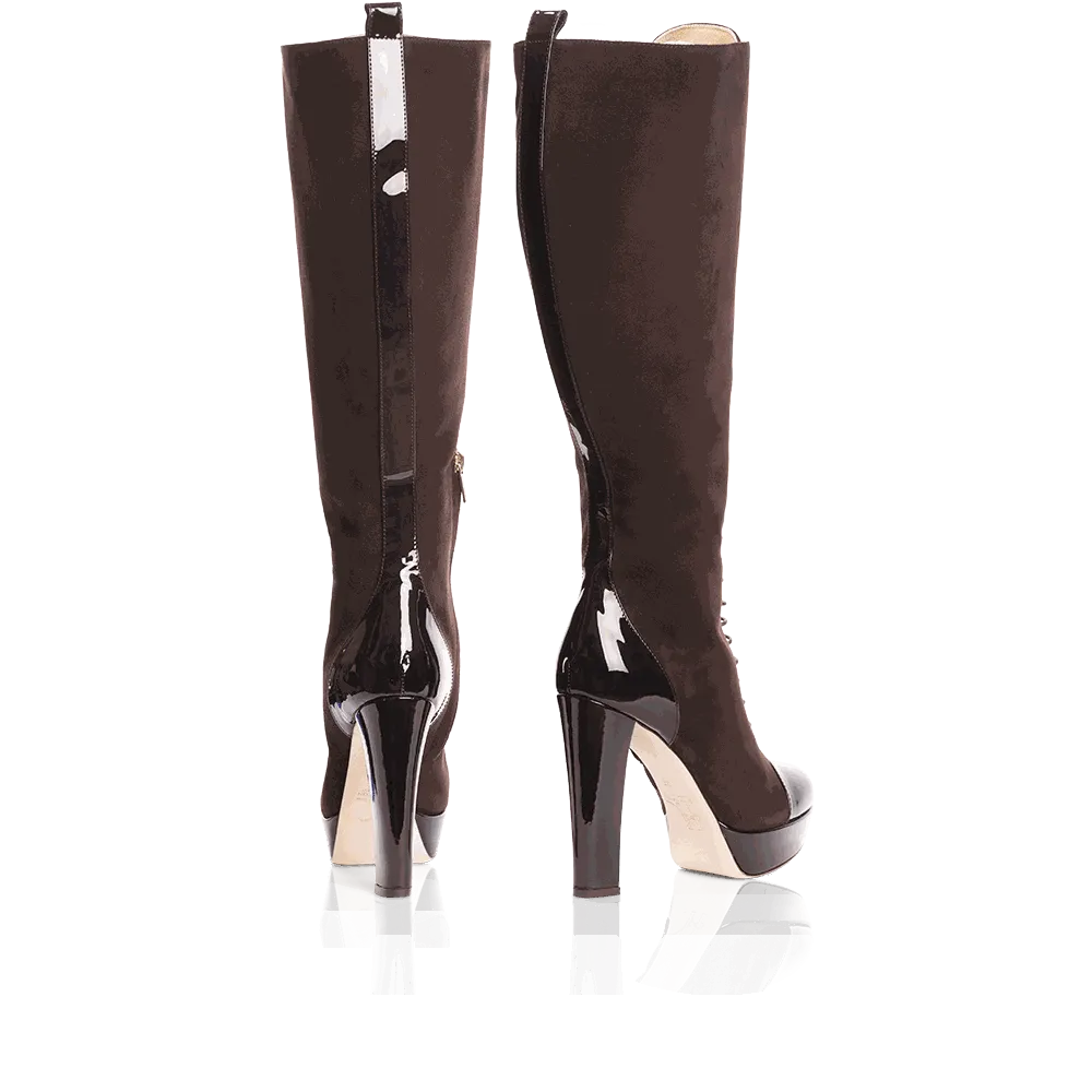 Conquer - Wide Calf Brown Platform Boot