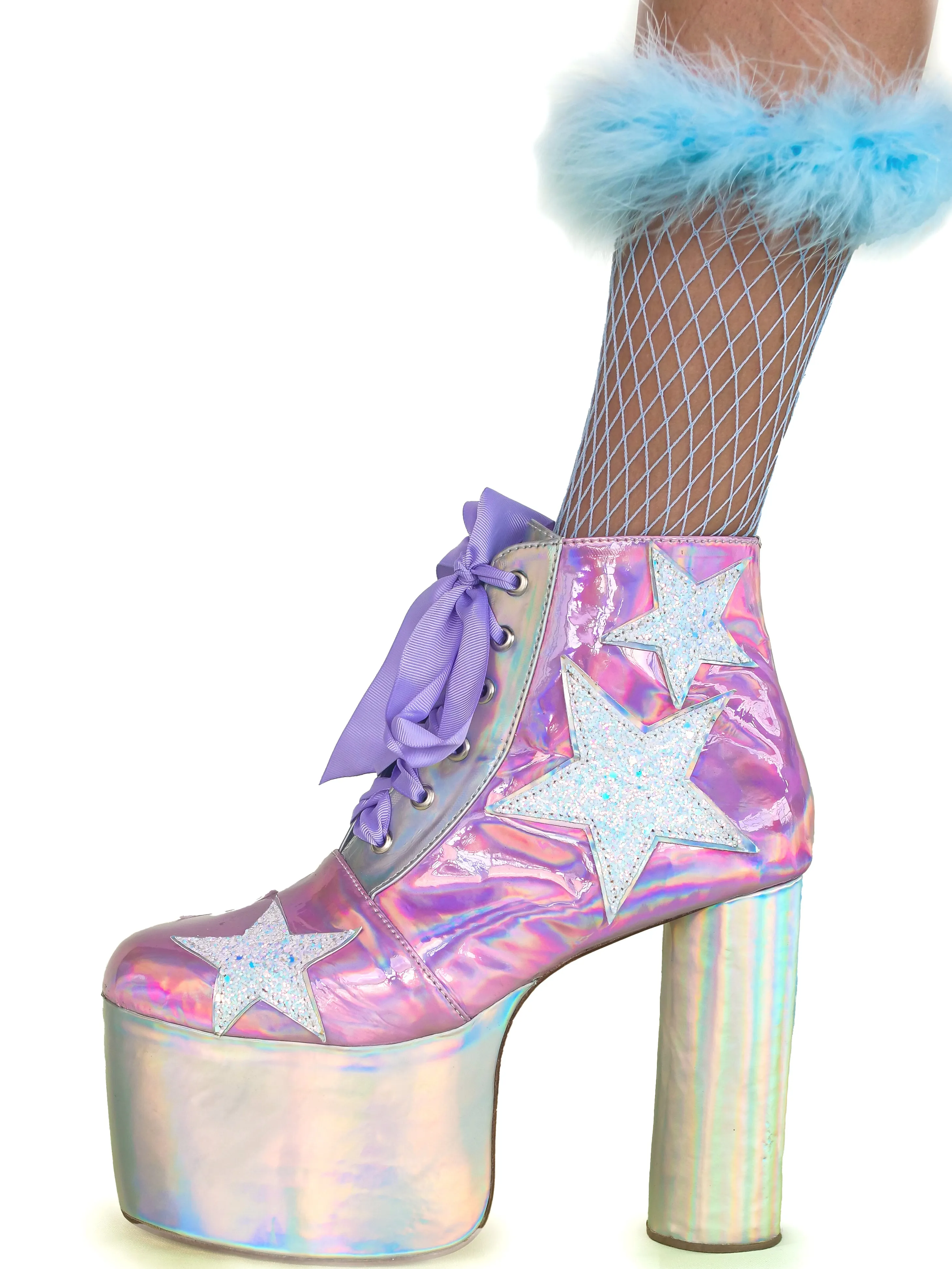 Disco Stardust Platform Ankle Boots