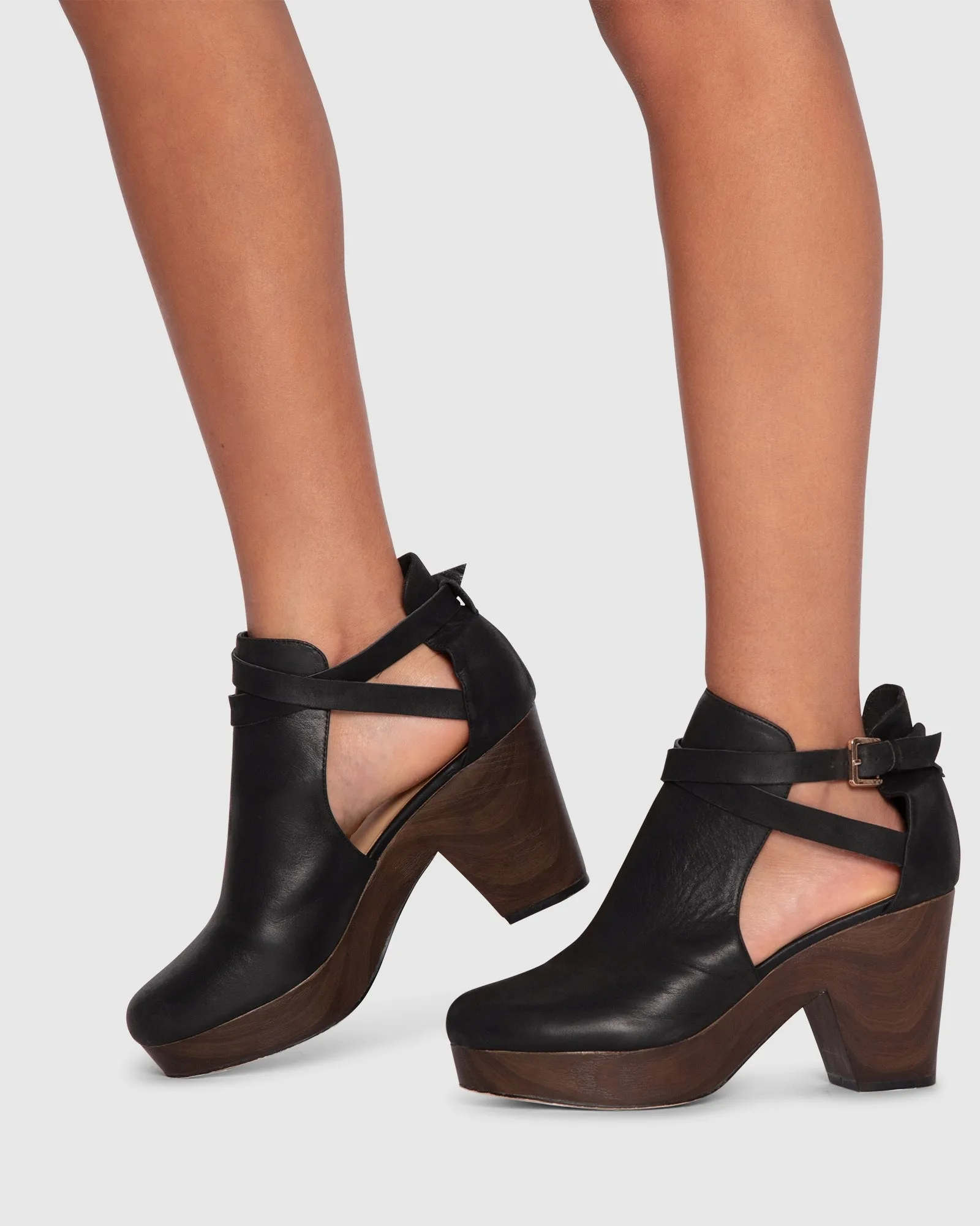 Fearless Clog Ankle Boot - Black/Chocolate