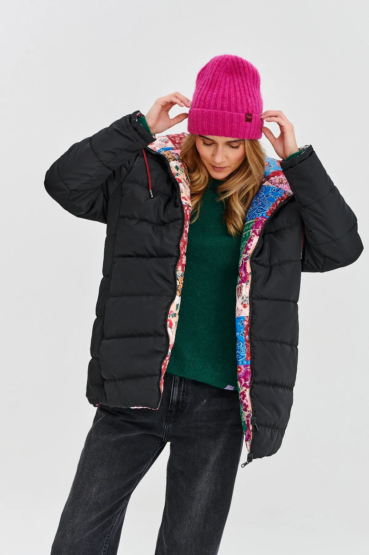 Floral Patch double-sided insulated jacket