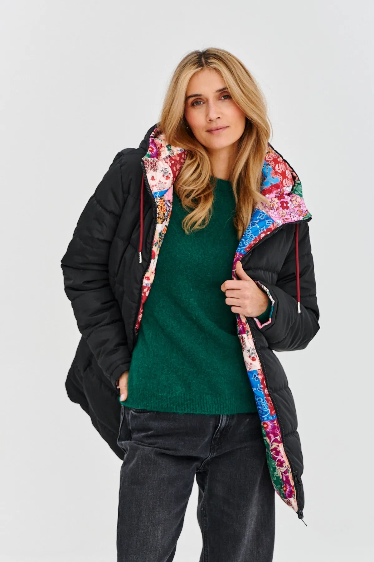 Floral Patch double-sided insulated jacket