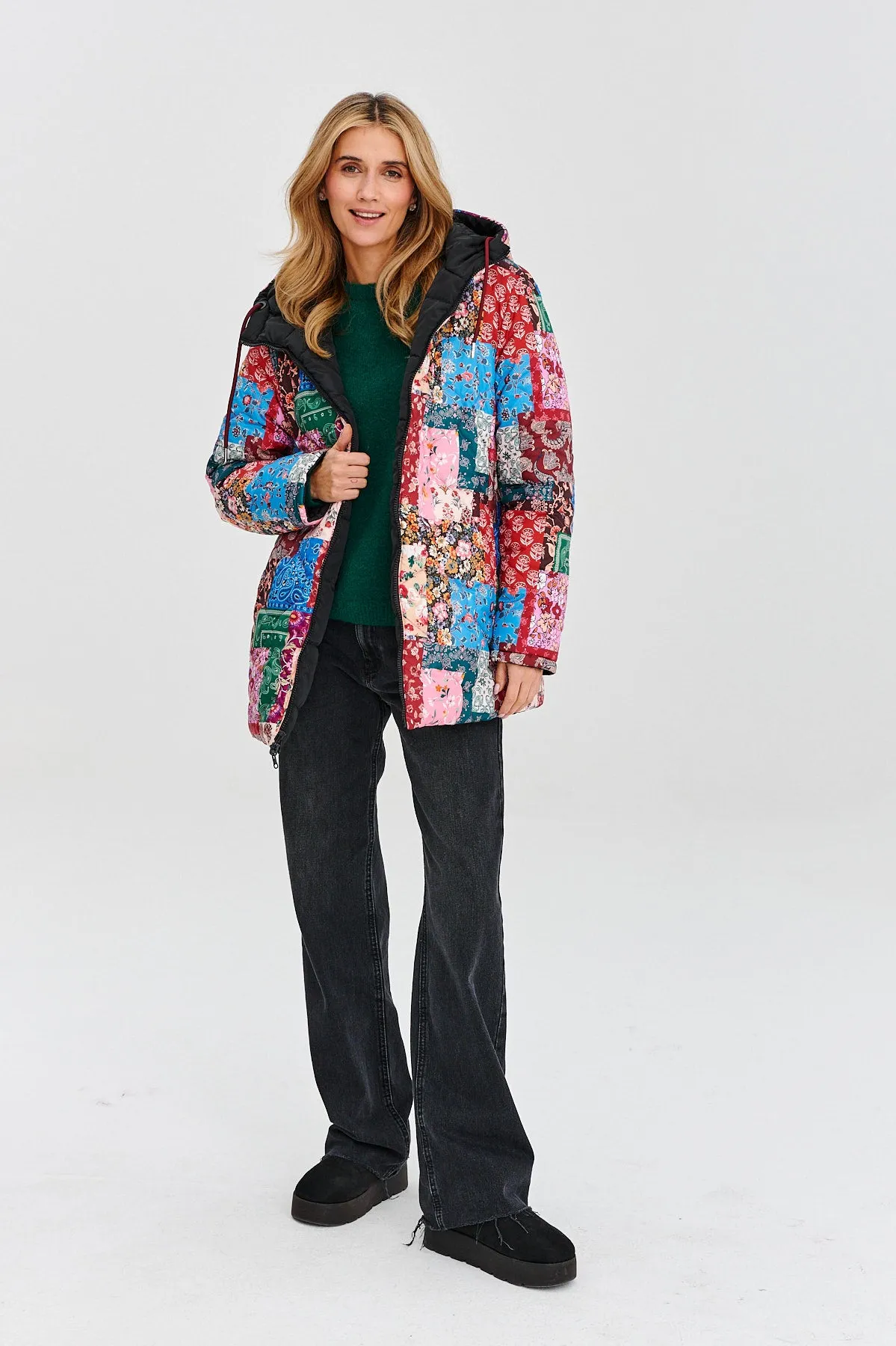 Floral Patch double-sided insulated jacket