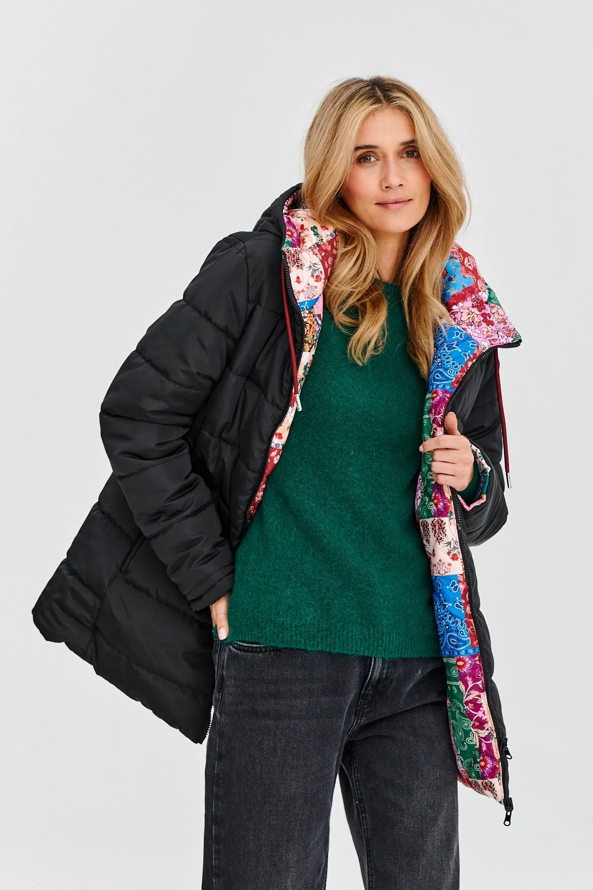 Floral Patch double-sided insulated jacket