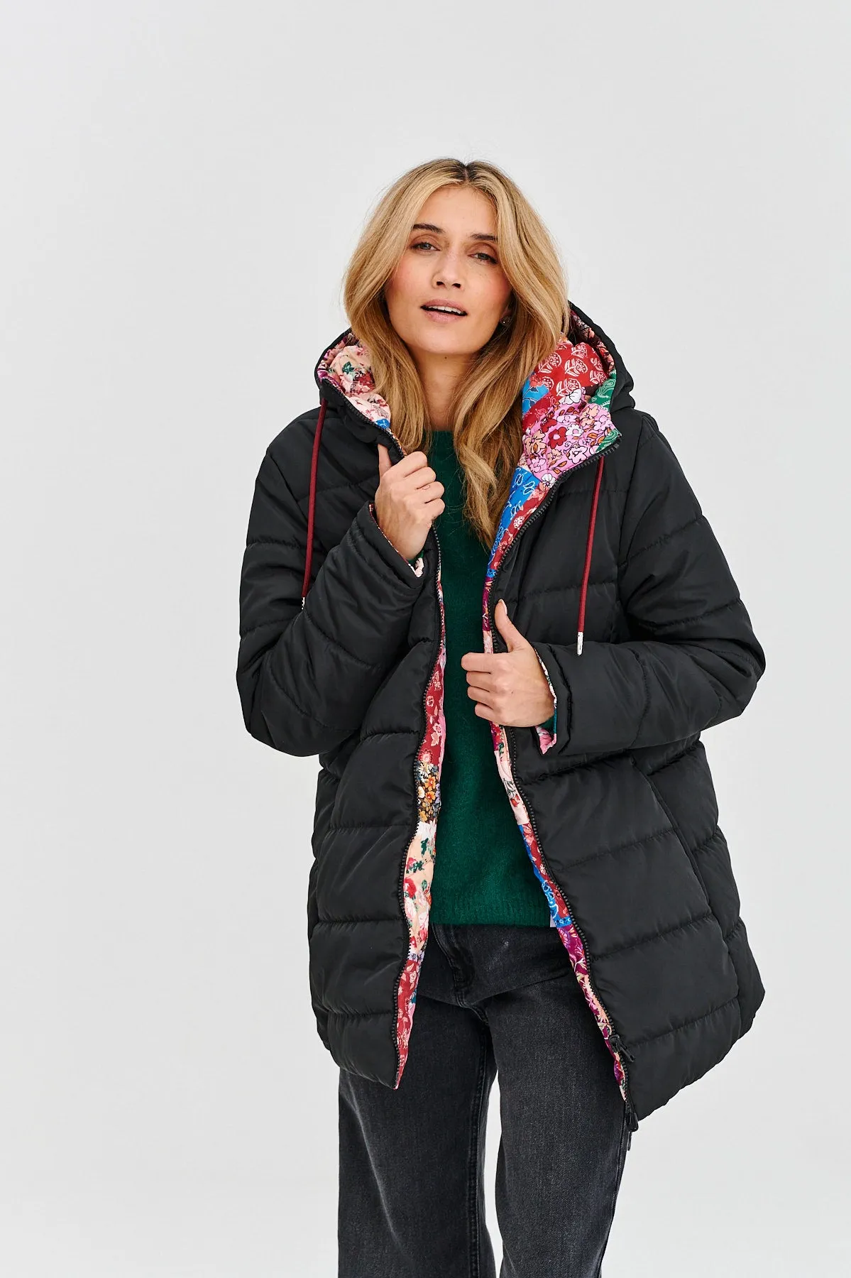 Floral Patch double-sided insulated jacket