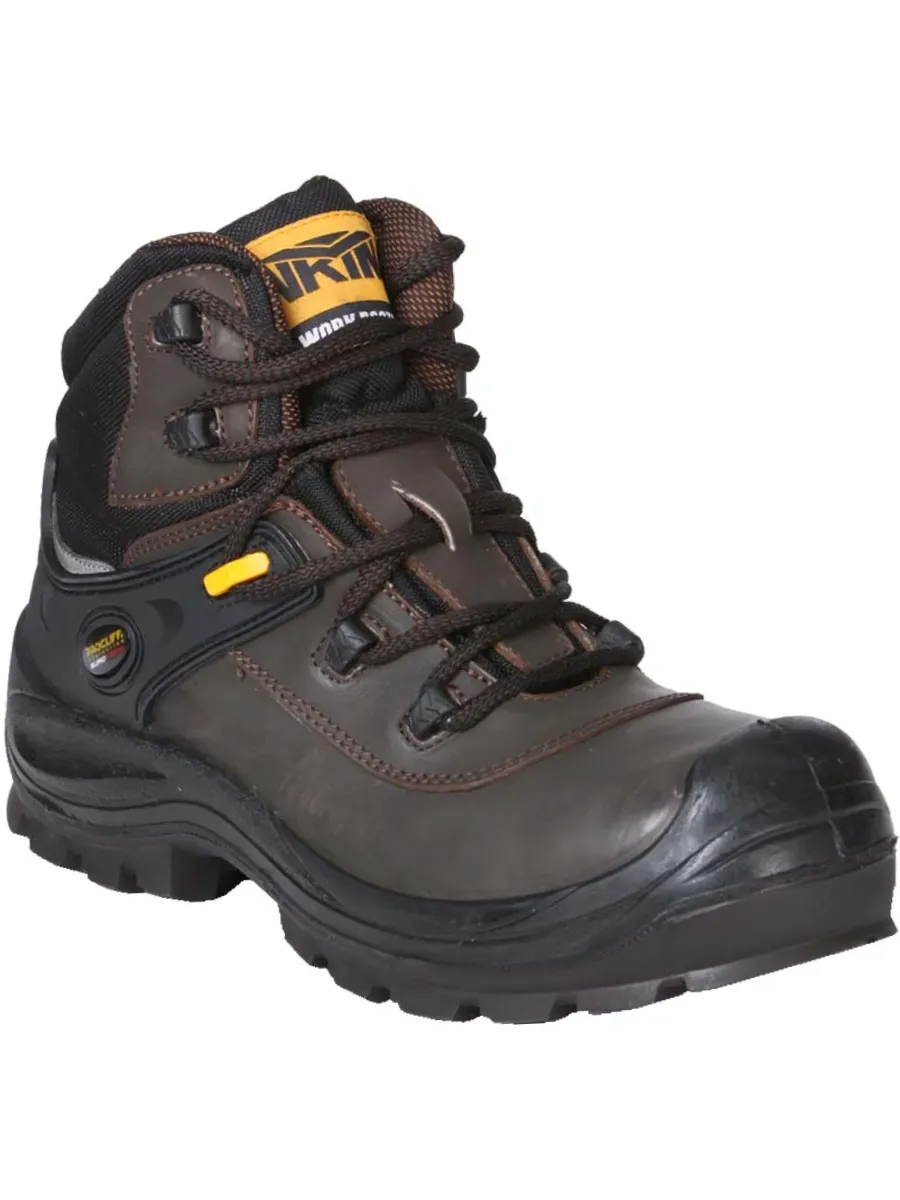 Genuine Leather Steel Toe Lace-up Work Boots for Men 'Procliff' - ID: 91604