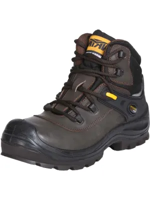 Genuine Leather Steel Toe Lace-up Work Boots for Men 'Procliff' - ID: 91604