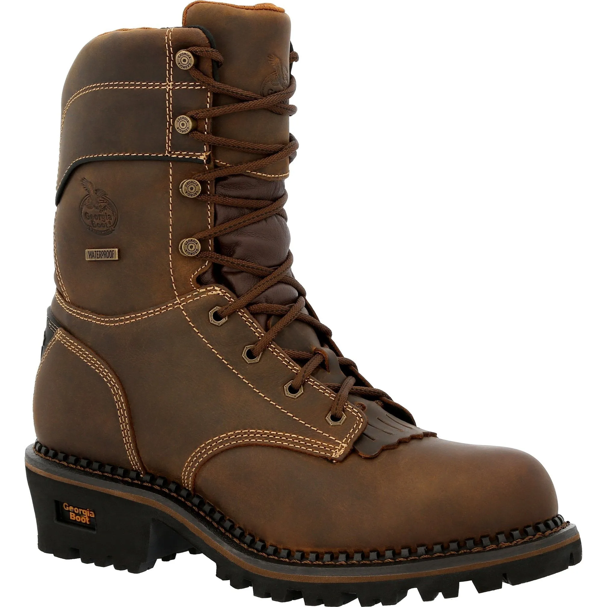 Georgia Men's AMP LT Logger 9" Comp Toe Waterproof 600G Ins Work Boot- GB00491