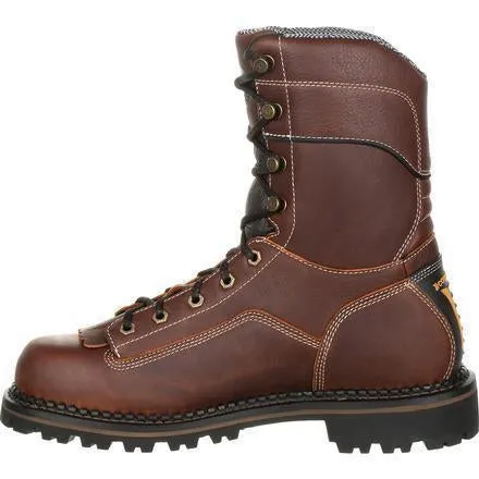 Georgia Men's Amped Lightweight 9" Logger Composite Toe Waterproof Work Boot -  Brown - GB00238