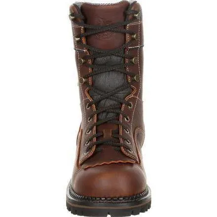 Georgia Men's Amped Lightweight 9" Logger Composite Toe Waterproof Work Boot -  Brown - GB00238
