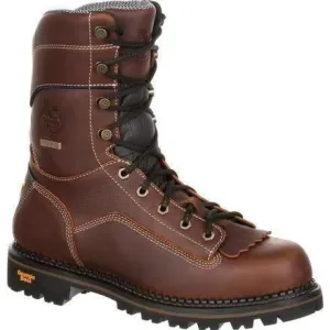 Georgia Men's Amped Lightweight 9" Logger Composite Toe Waterproof Work Boot -  Brown - GB00238
