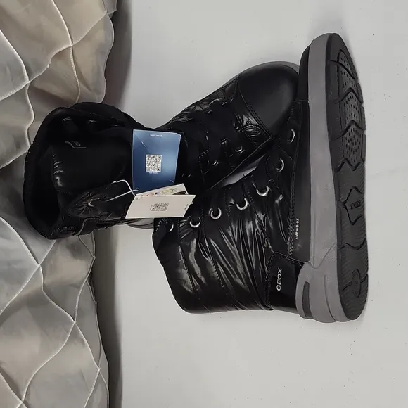 Geox Respira Breathable Thermal Insulation Multilayer Black Lace-up Boot Size 6
