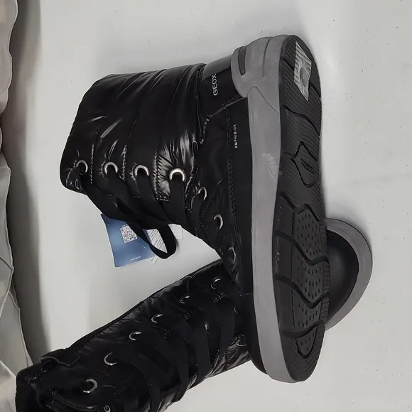 Geox Respira Breathable Thermal Insulation Multilayer Black Lace-up Boot Size 6
