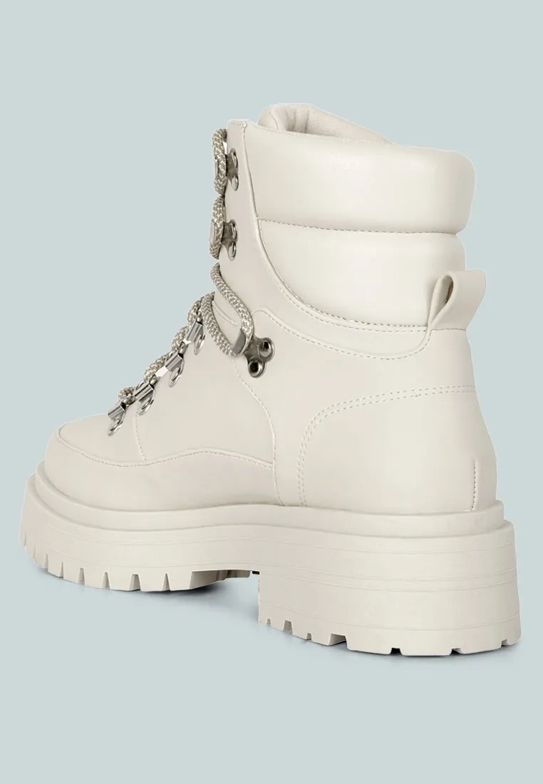 Goliath Lace Up Chunky Biker Boots By Ruw