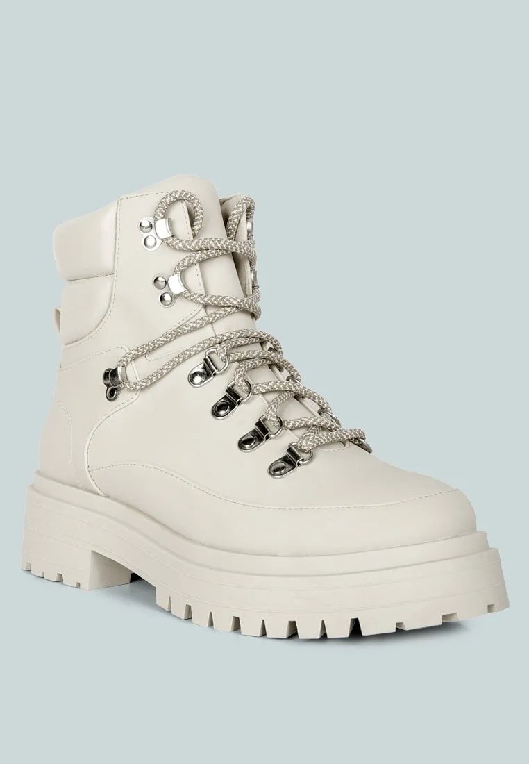 Goliath Lace Up Chunky Biker Boots By Ruw