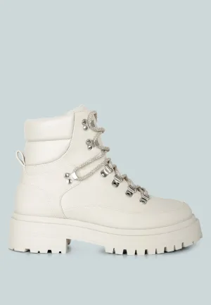 Goliath Lace Up Chunky Biker Boots By Ruw