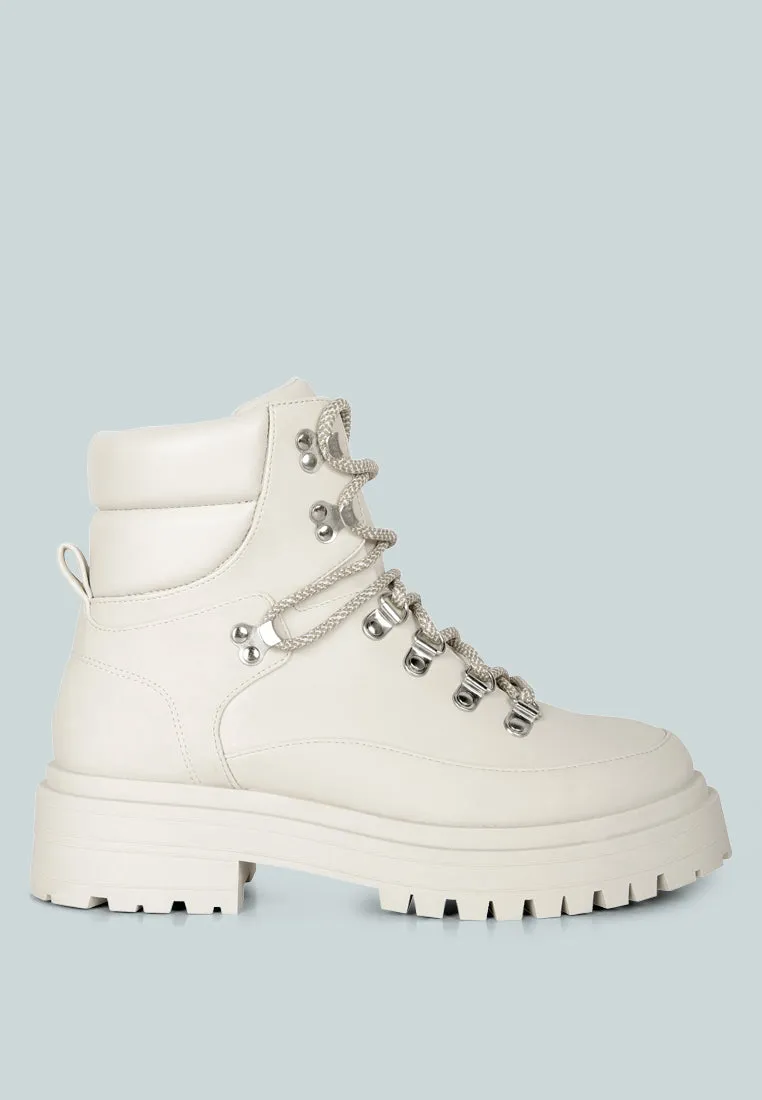 Goliath Lace Up Chunky Biker Boots By Ruw