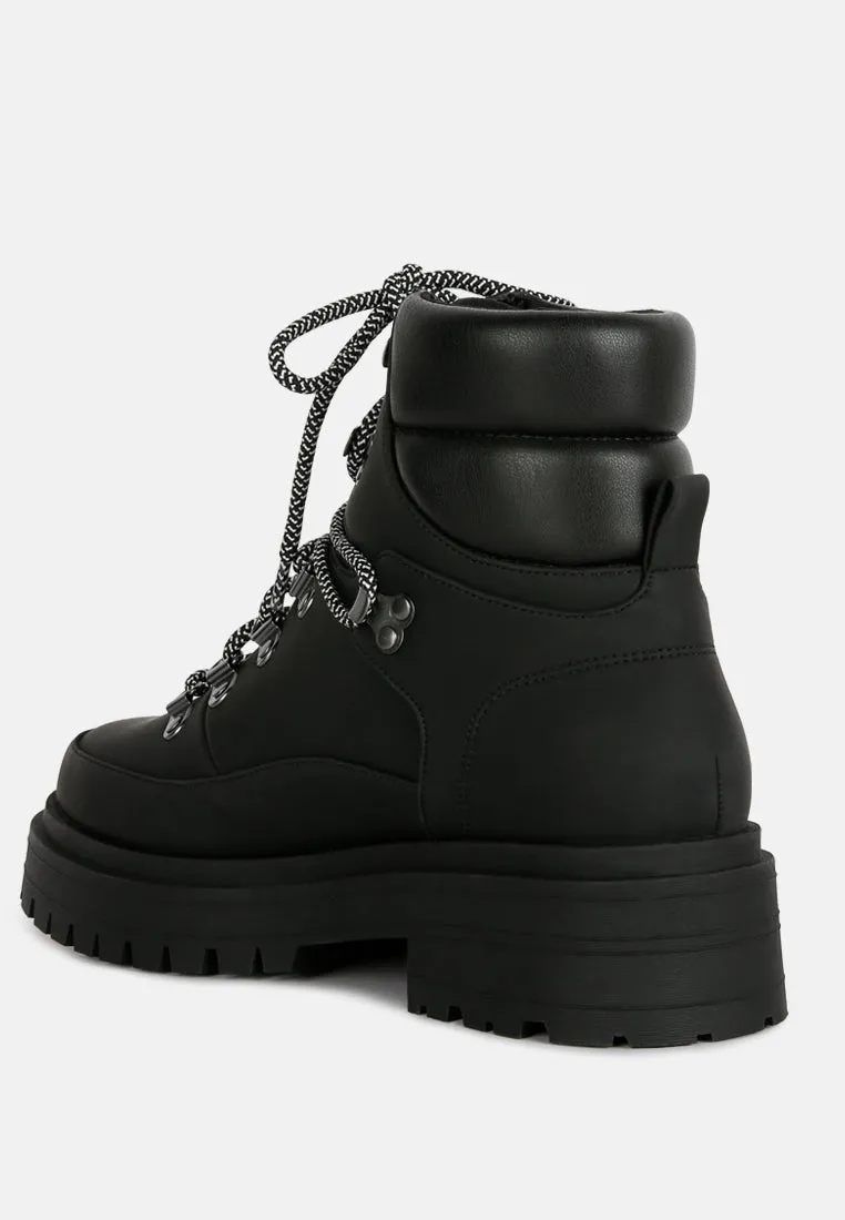 Goliath Lace Up Chunky Biker Boots By Ruw