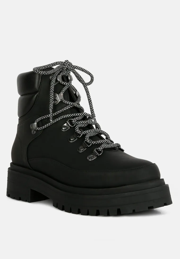Goliath Lace Up Chunky Biker Boots By Ruw