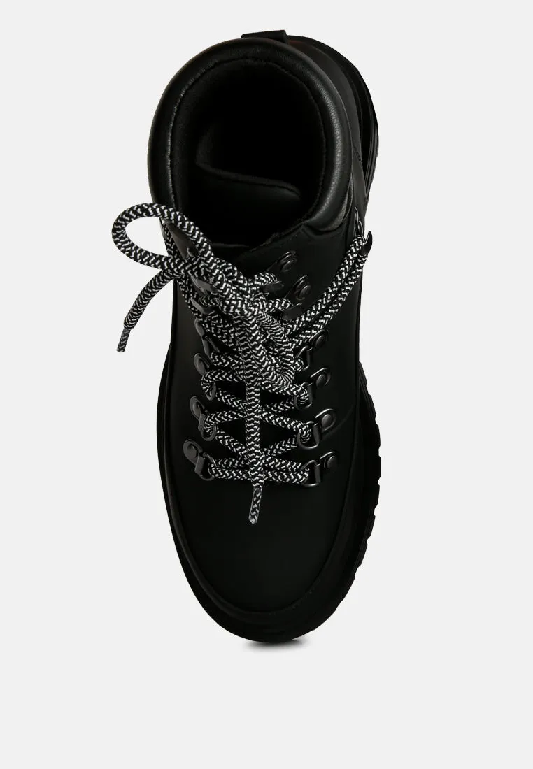 Goliath Lace Up Chunky Biker Boots By Ruw