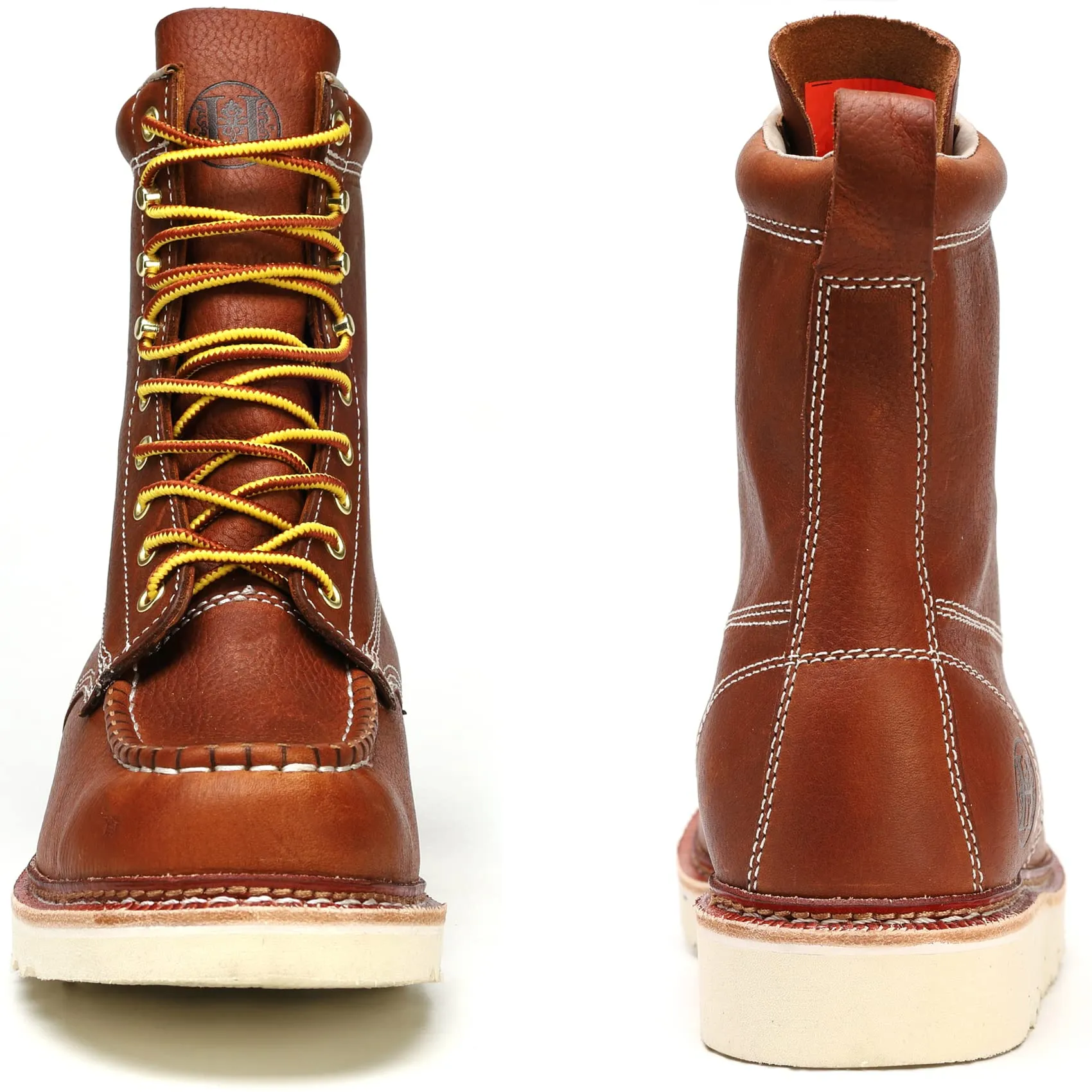 HVB808 Stylish Classic 8" Soft Toe Mens Work Boots Leather Slip Resistant Durable Breathable Stylish Boots