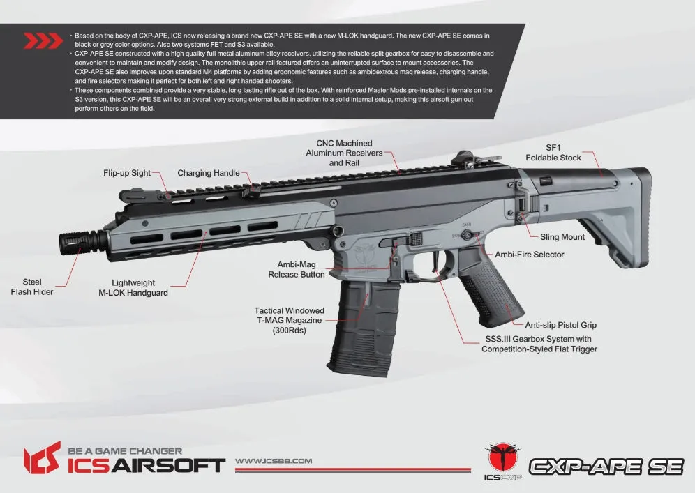 ICS CXP APE Advanced Combat Rifle SE S3 BK