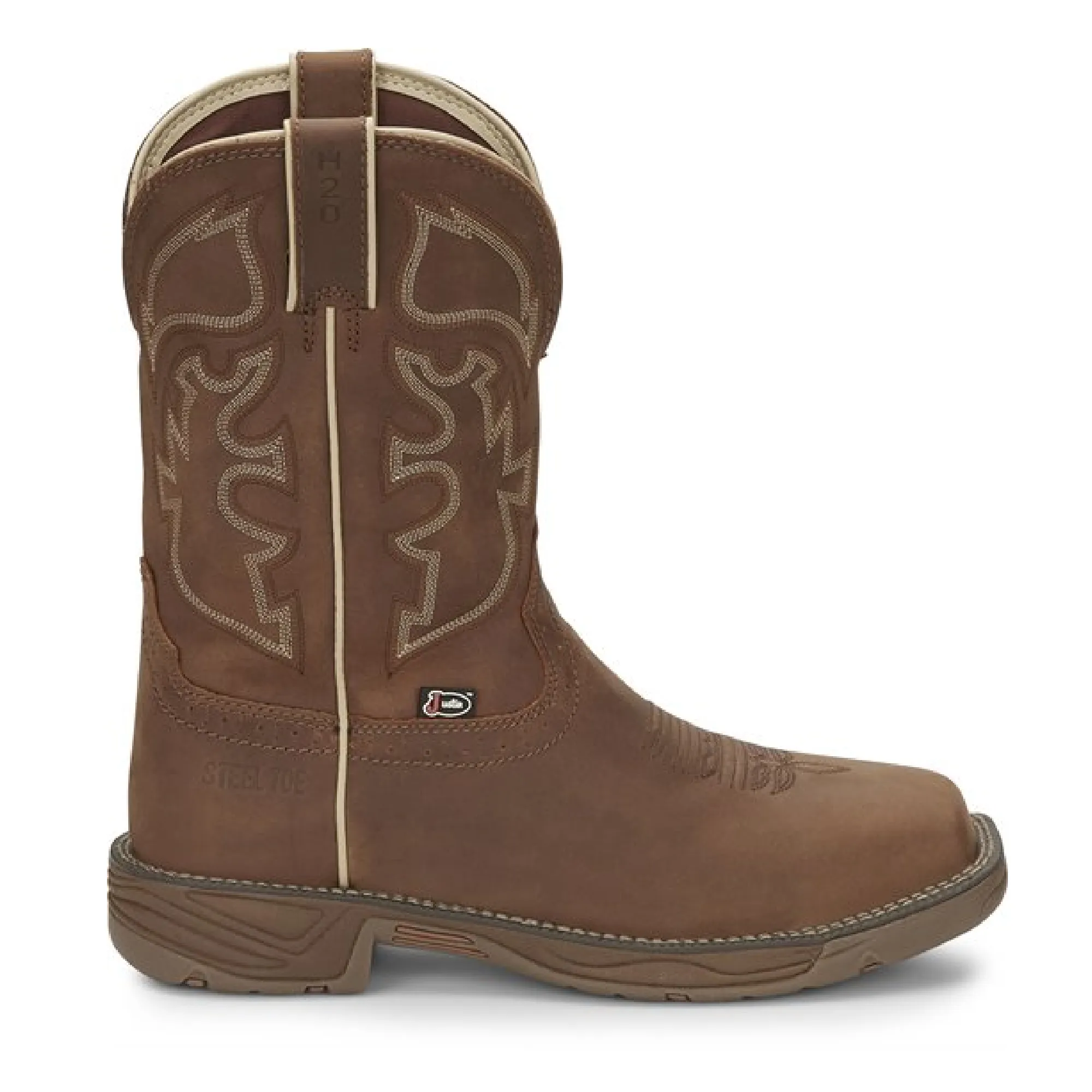 Justin Boots Rush Steel Toe | Style WK4331 Color Saddle Tan