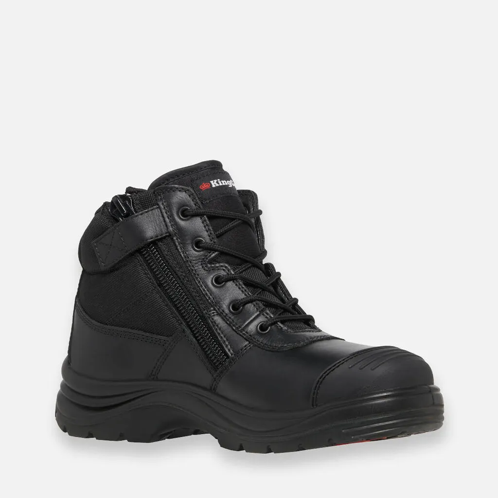 KING GEE TRADIE ZIP/LACE STEEL CAP SAFETY WORK BOOTS 5"