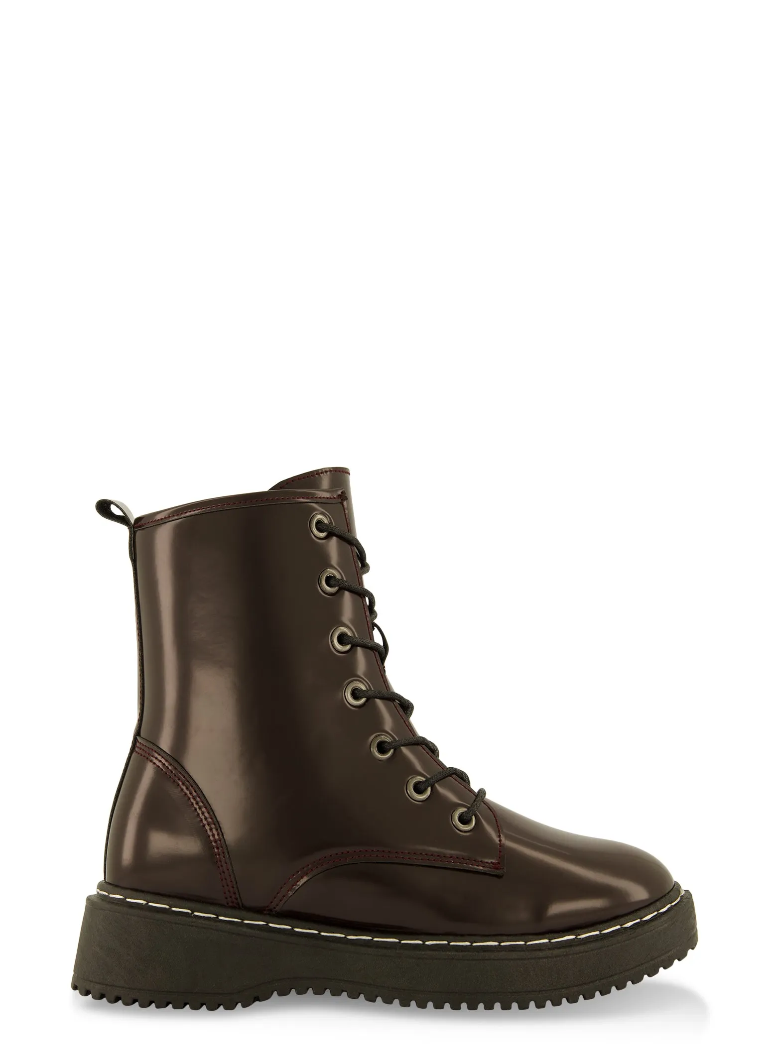 Lace Up Low Platform Combat Boots