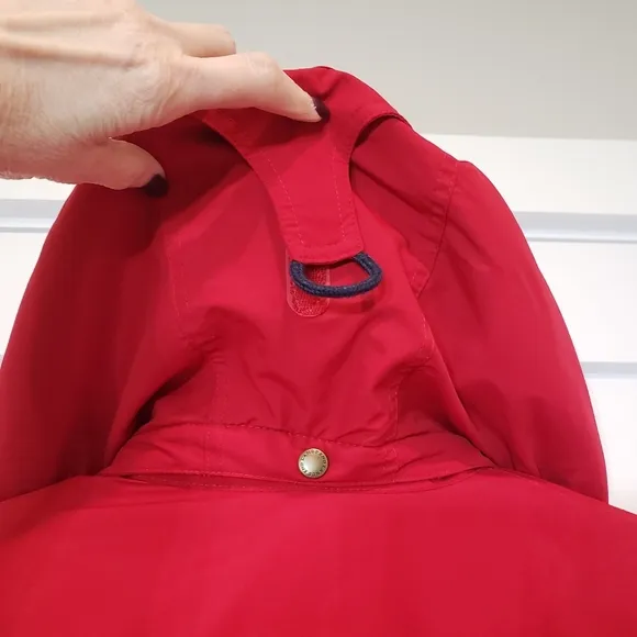 LANDS' END Insulated Winter Coat Hooded Red Size L/P 14-16 Nylon Polyester