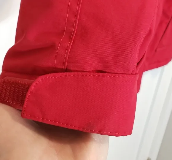 LANDS' END Insulated Winter Coat Hooded Red Size L/P 14-16 Nylon Polyester