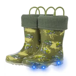 Light Up Kids Removable Warm Rain Boots