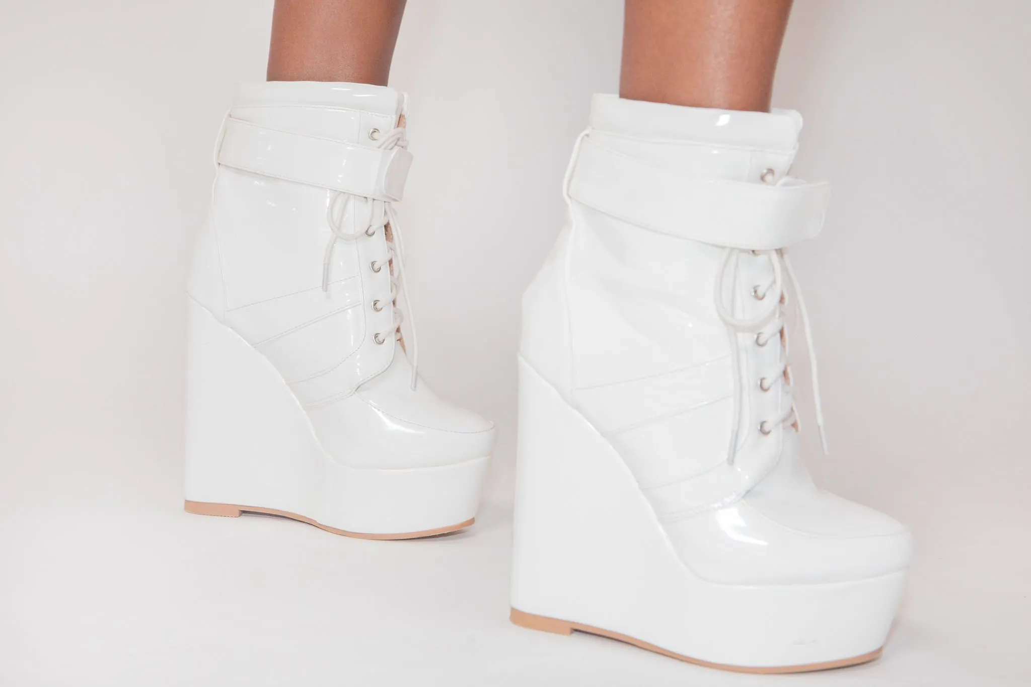 Love Story Wedge White Boots