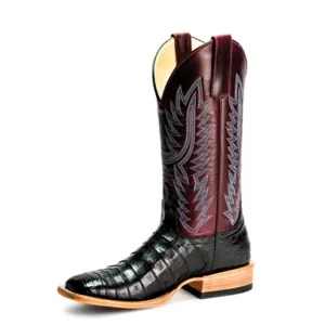 Macie Bean Women's Boots - Black Caiman Belly Square Toe