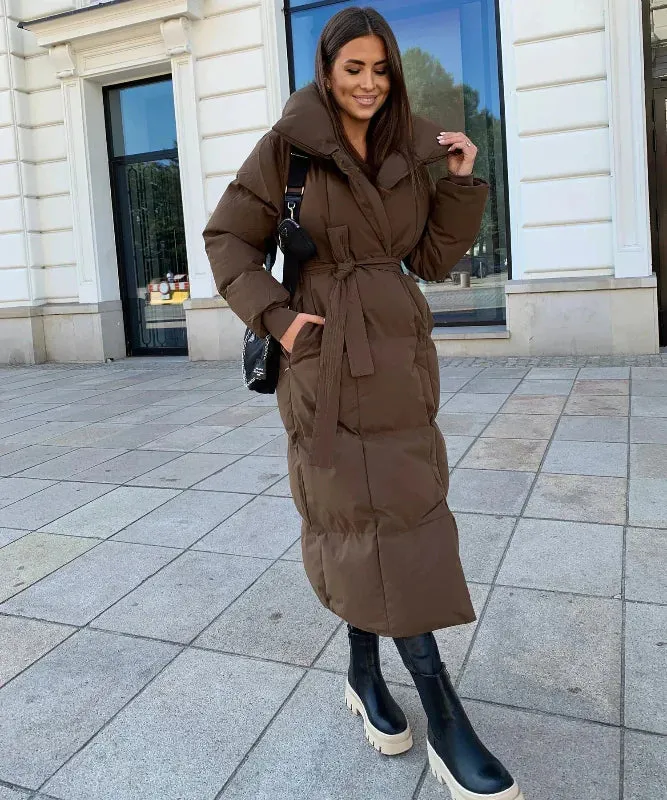 Maleah Long Winter Coat with Belt