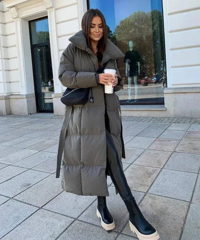 Maleah Long Winter Coat with Belt